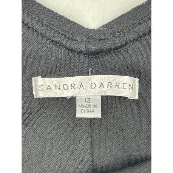 Sandra Darren Women's Black Gray Long Sleeve Stretch Cocktail Dress Size 12 - Picture 6 of 15